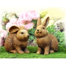 鄉村風庭園動物可愛花園褐色野兔子 (y14902 立體雕塑.擺飾 立體童趣擺飾系列)